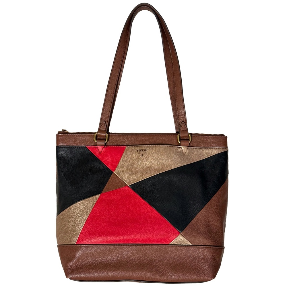 Fossil Leather Patchwork Handbag